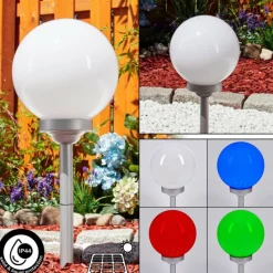 hofstein lampe solaire Kanganbou LED Argenté, 4 lumières, Changeur de couleurs