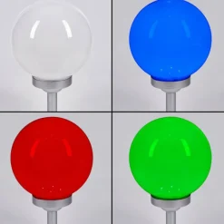 hofstein lampe solaire Kanganbou LED Argenté, 4 lumières, Changeur de couleurs