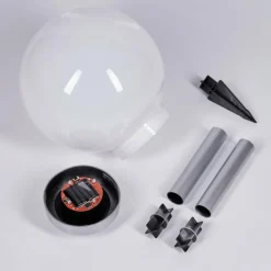 hofstein lampe solaire Kanganbou LED Argenté, 4 lumières, Changeur de couleurs