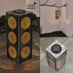 Luminaires Orientaux-hofstein lampe solaire Ajman LED Cuivre, Argenté, 1 lumière