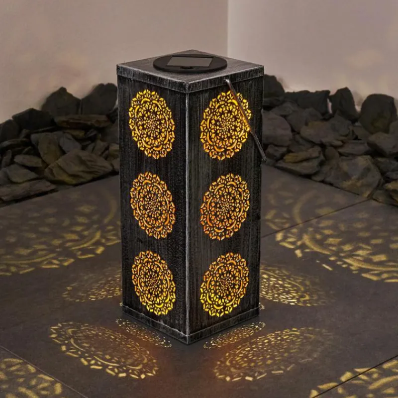 Luminaires Orientaux-hofstein lampe solaire Ajman LED Cuivre, Argenté, 1 lumière