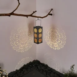 Luminaires Orientaux-hofstein lampe solaire Ajman LED Cuivre, Argenté, 1 lumière