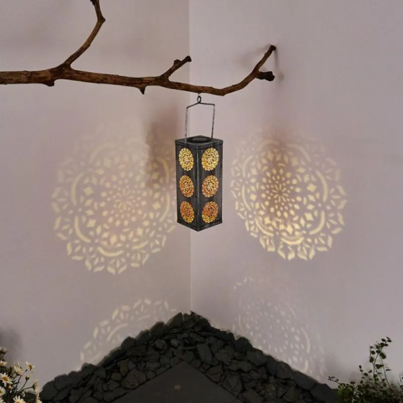 Luminaires Orientaux-hofstein lampe solaire Ajman LED Cuivre, Argenté, 1 lumière