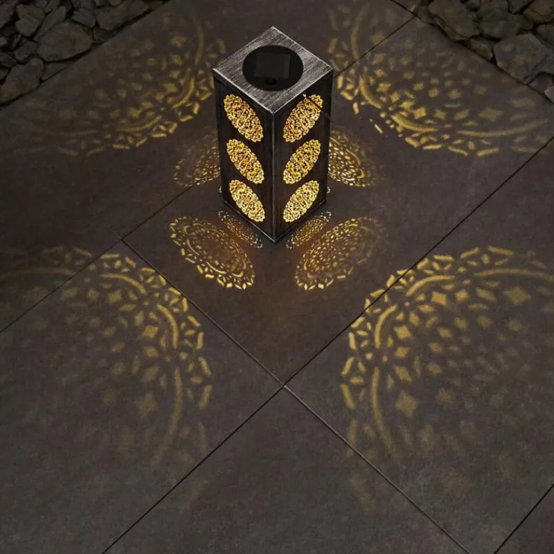 Luminaires Orientaux-hofstein lampe solaire Ajman LED Cuivre, Argenté, 1 lumière