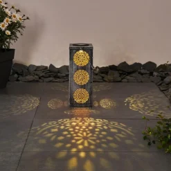 Luminaires Orientaux-hofstein lampe solaire Ajman LED Cuivre, Argenté, 1 lumière