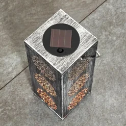 Luminaires Orientaux-hofstein lampe solaire Ajman LED Cuivre, Argenté, 1 lumière