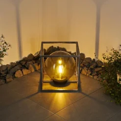 Lampes Vintages & Rétros-hofstein lampe solaire Albuquerque LED Argenté, 1 lumière