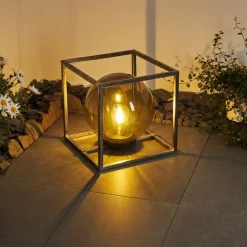 Lampes Vintages & Rétros-hofstein lampe solaire Albuquerque LED Argenté, 1 lumière