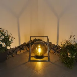 Lampes Vintages & Rétros-hofstein lampe solaire Albuquerque LED Argenté, 1 lumière