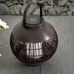 hofstein lampe solaire Aosta LED Brun, 1 lumière