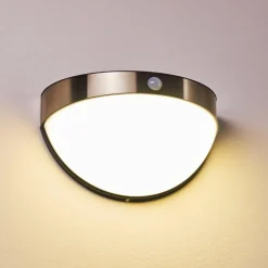 hofstein Lampe solaire Basra LED Chrome, 1 lumière, Détecteur de mouvement
