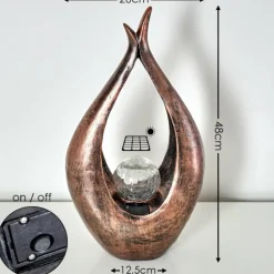 Luminaires Orientaux-hofstein lampe solaire Benevento LED Bronze, 1 lumière