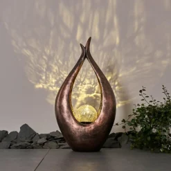 Luminaires Orientaux-hofstein lampe solaire Benevento LED Bronze, 1 lumière