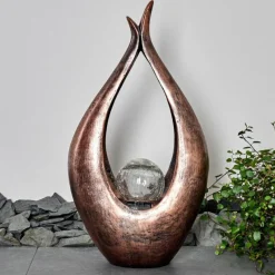 Luminaires Orientaux-hofstein lampe solaire Benevento LED Bronze, 1 lumière