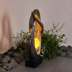 Luminaires Rustiques-hofstein lampe solaire Benevento LED Or, Argenté, 1 lumière