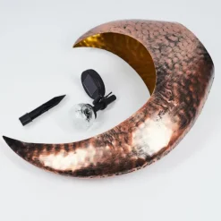 Luminaires Rustiques-hofstein lampe solaire Benevento LED Cuivre, Rouille, Transparent, 1 lumière