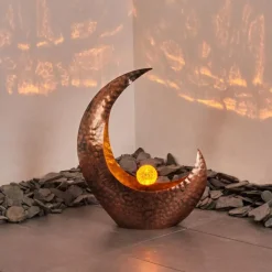 Luminaires Rustiques-hofstein lampe solaire Benevento LED Cuivre, Rouille, Transparent, 1 lumière