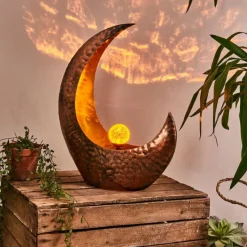 Luminaires Rustiques-hofstein lampe solaire Benevento LED Cuivre, Rouille, Transparent, 1 lumière