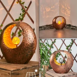 Luminaires Rustiques-hofstein lampe solaire Benevento LED Cuivre, Rouille, Transparent, 1 lumière