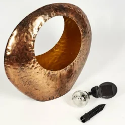 Luminaires Rustiques-hofstein lampe solaire Benevento LED Cuivre, Rouille, Transparent, 1 lumière