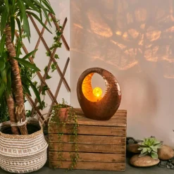 Luminaires Rustiques-hofstein lampe solaire Benevento LED Cuivre, Rouille, Transparent, 1 lumière