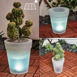 Luminaires Rustiques-hofstein lampe solaire Dimouri LED Blanc, 4 lumières