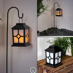 Luminaires Rustiques-hofstein lampe solaire Folgarida LED Noir, 64 lumières