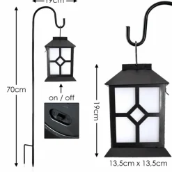 Luminaires Rustiques-hofstein lampe solaire Folgarida LED Noir, 64 lumières