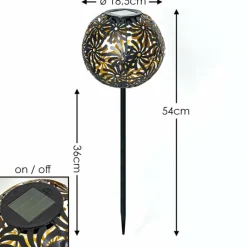 Luminaires Rustiques-hofstein lampe solaire Gilbert LED Noir, 1 lumière