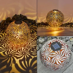 Lampes Dorées-hofstein lampe solaire Gilbert LED Argent Oxydé, Or, 1 lumière