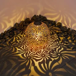 Lampes Dorées-hofstein lampe solaire Gilbert LED Argent Oxydé, Or, 1 lumière