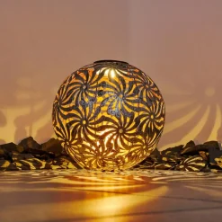 Lampes Dorées-hofstein lampe solaire Gilbert LED Argent Oxydé, Or, 1 lumière