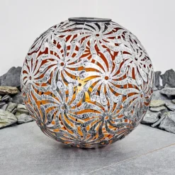 Lampes Dorées-hofstein lampe solaire Gilbert LED Argent Oxydé, Or, 1 lumière