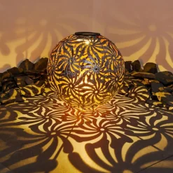 Lampes Dorées-hofstein lampe solaire Gilbert LED Argent Oxydé, Or, 1 lumière