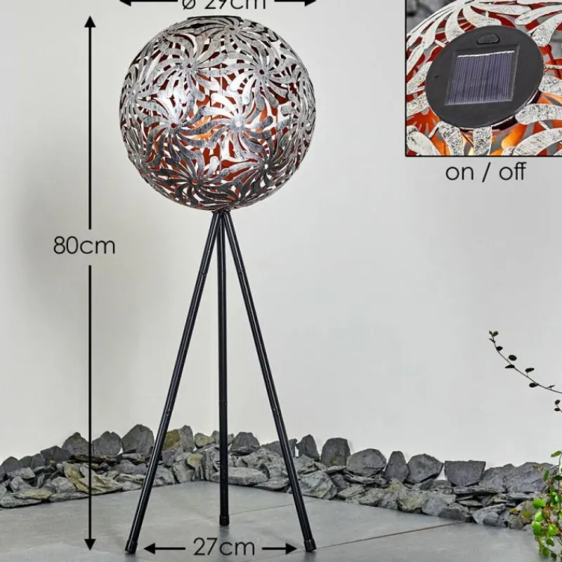 Luminaires Rustiques-hofstein lampe solaire Gilbert LED Noir, 1 lumière