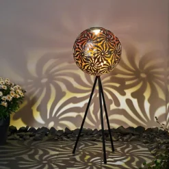 Luminaires Rustiques-hofstein lampe solaire Gilbert LED Noir, 1 lumière