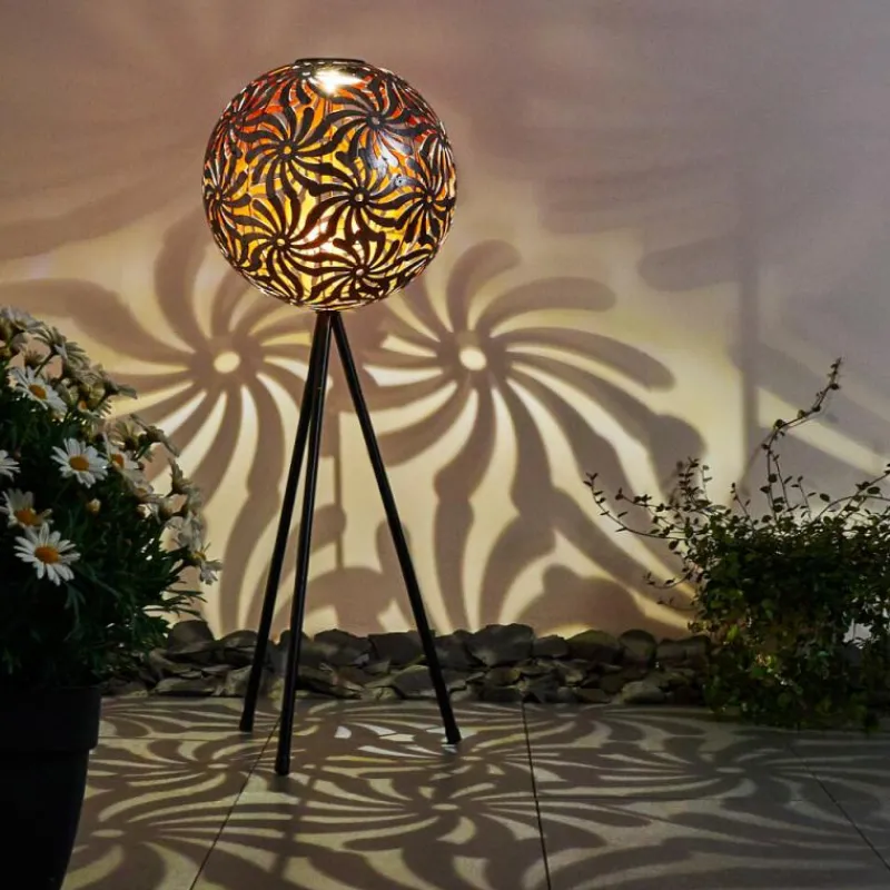 Luminaires Rustiques-hofstein lampe solaire Gilbert LED Noir, 1 lumière