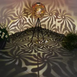 Luminaires Rustiques-hofstein lampe solaire Gilbert LED Noir, 1 lumière