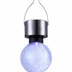 Luminaires Rustiques-Luminaires Globo Lighting lampe solaire Globo LED Acier inoxydable, 1 lumière, Changeur de couleurs