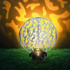 Lampes À Boules-Luminaires Globo Lighting lampe solaire Globo LED Argenté, 2 lumières