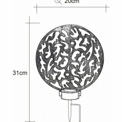 Lampes À Boules-Luminaires Globo Lighting lampe solaire Globo LED Argenté, 2 lumières