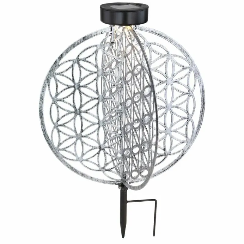 Lampes À Boules-Luminaires Globo Lighting lampe solaire Globo LED Argenté, 1 lumière