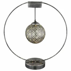 Luminaires Rustiques-Luminaires Globo Lighting lampe solaire Globo LED Argent Oxydé, Noir, 1 lumière