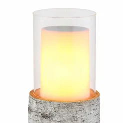 Lampes En Bois-Luminaires Globo Lighting lampe solaire Globo LED Bois clair, 12 lumières