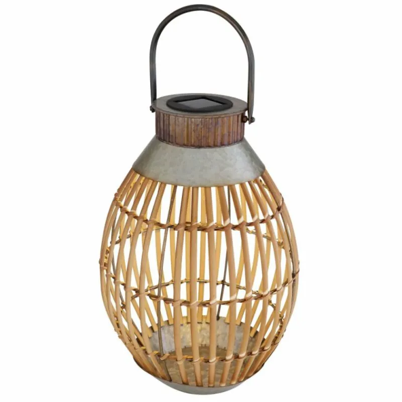 Lampes En Bois-Luminaires Globo Lighting lampe solaire Globo LED Bois clair, 1 lumière