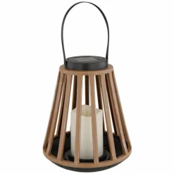 Luminaires Rustiques-Luminaires Globo Lighting lampe solaire Globo LED Couleur bois, Noir, 1 lumière