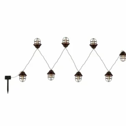 Luminaires Rustiques-Luminaires Globo Lighting Lampe solaire Globo LED Noir, 8 lumières