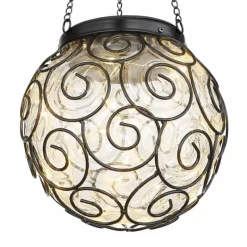 Luminaires Rustiques-Luminaires Globo Lighting lampe solaire Globo LED Noir, 15 lumières