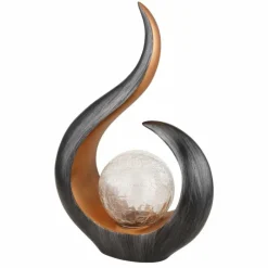 Luminaires Rustiques-Luminaires Globo Lighting lampe solaire Globo LED Noir doré, 1 lumière, Changeur de couleurs