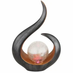 Luminaires Rustiques-Luminaires Globo Lighting lampe solaire Globo LED Noir doré, 1 lumière, Changeur de couleurs